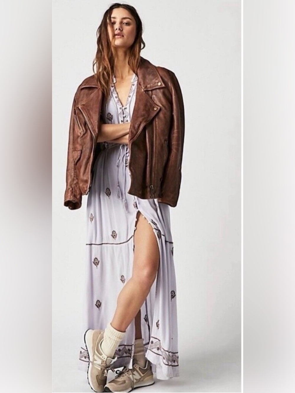 NWT FREE PEOPLE “Riley” Embroidered Maxi Dress - M
